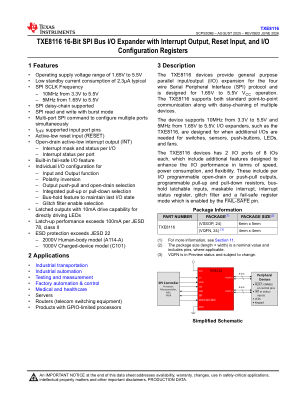 TXE8116 datasheet cover page