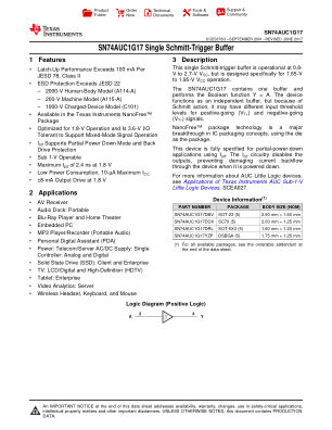 SN74AUC1G17 datasheet cover page