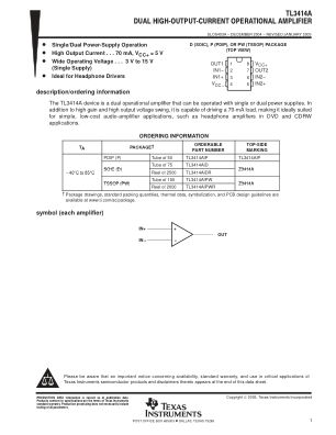 TL3414A 数据手册首页
