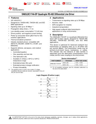 SN65LBC174A-EP datasheet cover page