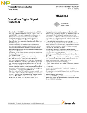 MSC8254 datasheet cover page