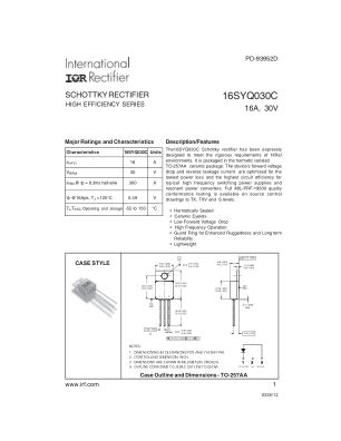 16SYQ030C 数据手册首页