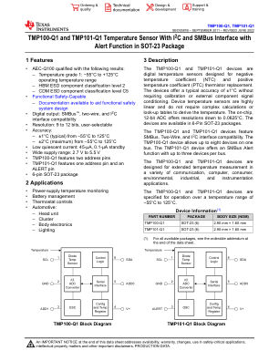 TMP101-Q1 datasheet cover page