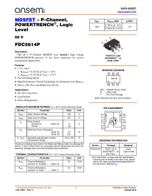 FDC5614P 数据手册首页
