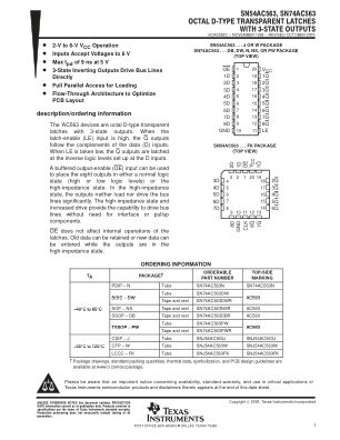 SN74AC563 数据手册首页