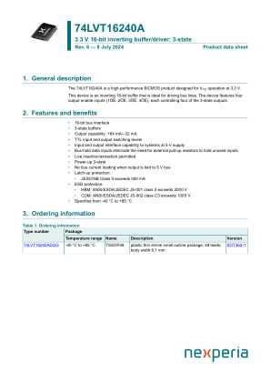 74LVT16240ADGG datasheet cover page