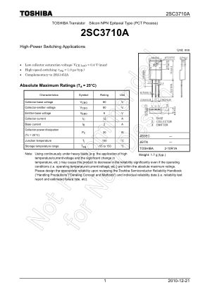 2SC3710A datasheet cover page