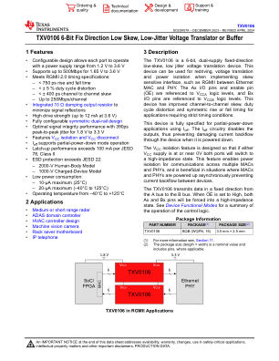 TXV0106 datasheet cover page