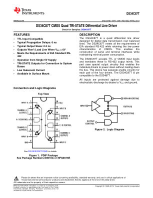 DS34C87T datasheet cover page