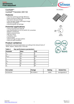 IGC033S101 datasheet cover page