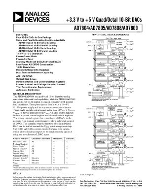 AD7804 datasheet cover page