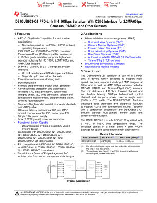 DS90UB953-Q1 datasheet cover page