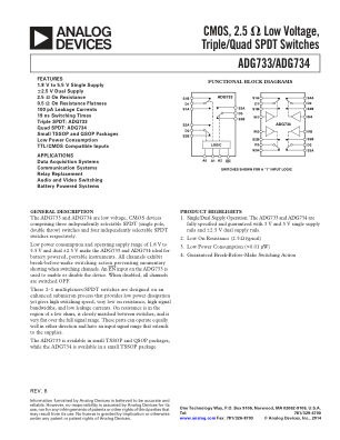 ADG733 数据手册首页