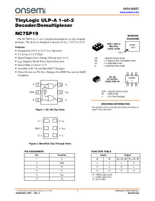 NC7SP19 datasheet cover page
