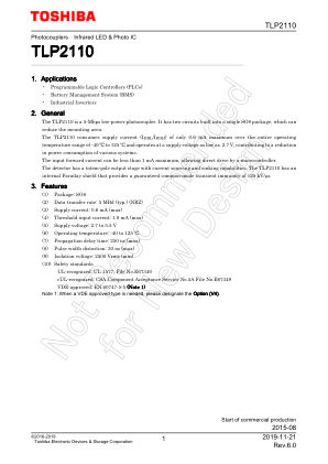 TLP2110 datasheet cover page