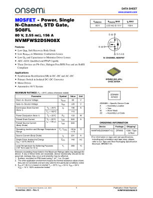 NVMFWS2D5N08X datasheet cover page