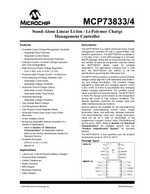 MCP73833T-FCI 数据手册首页
