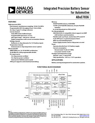 ADUC7036 数据手册首页