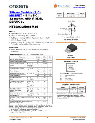 NTBG032N065M3S datasheet cover page