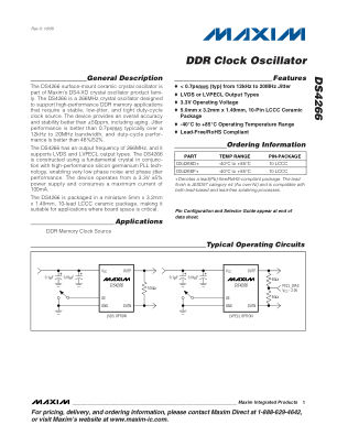 DS4266 datasheet cover page