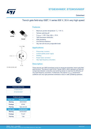 STGB30V60DF datasheet cover page