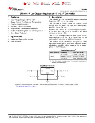 LM3940 datasheet cover page