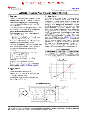 UCC28056 datasheet cover page