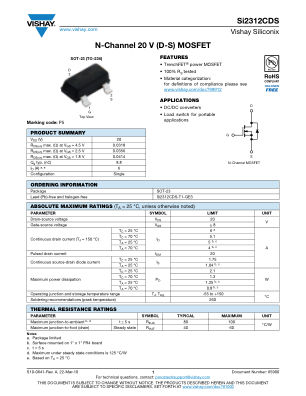 SI2312CD 数据手册首页