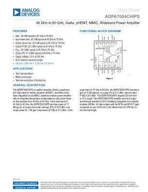 ADPA7004CHIPS datasheet cover page