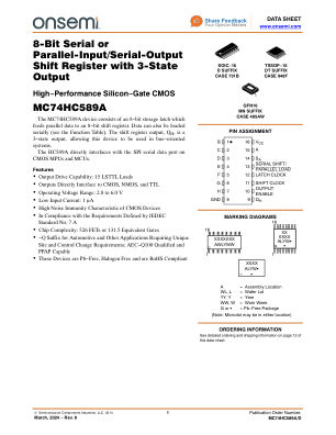 MC74HC589A 数据手册首页
