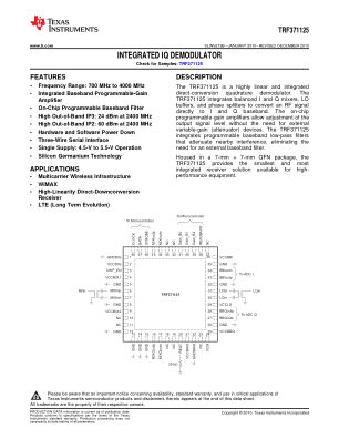 TRF371125 datasheet cover page