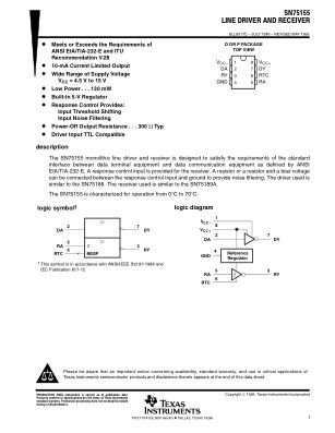 SN75155 datasheet cover page