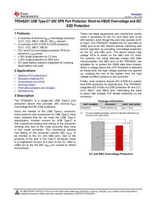TPD4S201 datasheet cover page