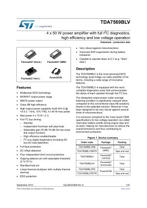 TDA7569BLV 数据手册首页
