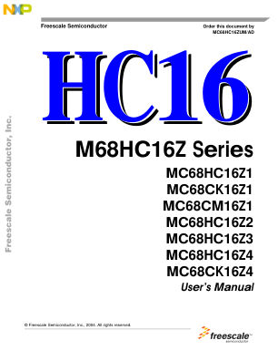 MC68HC16ZUM datasheet cover page