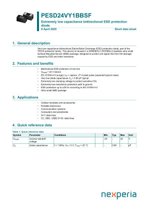 PESD24VY1BBSFYL datasheet cover page