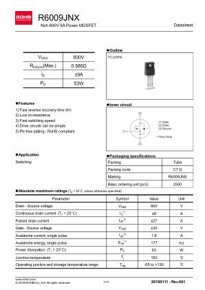 R6009JNX 数据手册首页