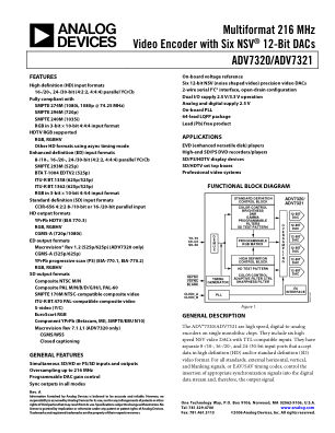 ADV7320 数据手册首页