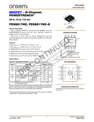 FDS8817NZ 数据手册首页