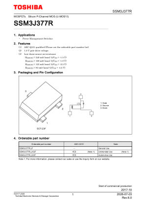 SSM3J377R datasheet cover page