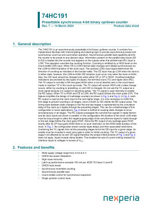 74HC191PW datasheet cover page