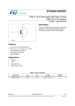 STG25H120F2D7 数据手册首页