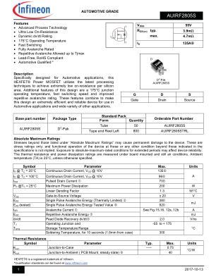 AUIRF2805S 数据手册首页