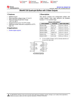 SN74HC126 数据手册首页