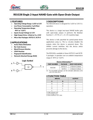 RS1G38 datasheet cover page