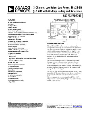 AD7792 datasheet cover page