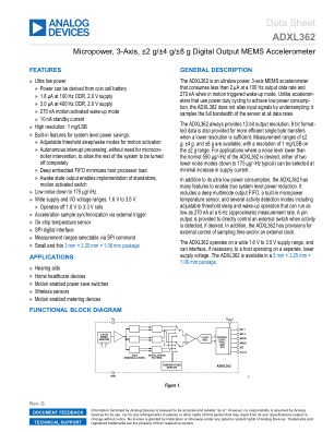ADXL362 datasheet cover page