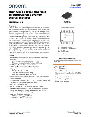 NCID9211 datasheet cover page