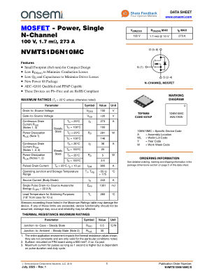 NVMTS1D6N10MC 数据手册首页