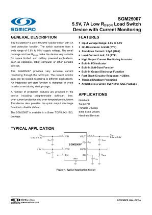 SGM25007 datasheet cover page